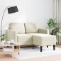 Preview: 2-Sitzer-Sofa mit Chaiselongue L-Form Creme 125 cm Samt