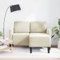 Preview: 2-Sitzer-Sofa mit Chaiselongue L-Form Creme 125 cm Samt