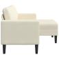 Preview: 2-Sitzer-Sofa mit Chaiselongue L-Form Creme 125 cm Samt