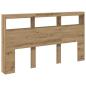 Preview: LED-Kopfteil mit Ablagen Artisan-Eiche 180x17x102 cm