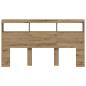 Preview: LED-Kopfteil mit Ablagen Artisan-Eiche 180x17x102 cm