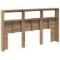 Preview: LED-Kopfteil mit Ablagen Artisan-Eiche 180x17x102 cm