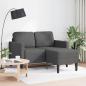 Preview: 2-Sitzer-Sofa mit Chaiselongue L-Form Dunkelgrau 125 cm Leinen