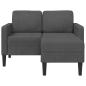 Preview: 2-Sitzer-Sofa mit Chaiselongue L-Form Dunkelgrau 125 cm Leinen