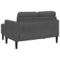 Preview: 2-Sitzer-Sofa mit Chaiselongue L-Form Dunkelgrau 125 cm Leinen