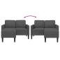 Preview: 2-Sitzer-Sofa mit Chaiselongue L-Form Dunkelgrau 125 cm Leinen
