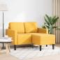 Preview: 2-Sitzer-Sofa mit Chaiselongue L-Form Hellgelb 125 cm Leinen