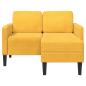 Preview: 2-Sitzer-Sofa mit Chaiselongue L-Form Hellgelb 125 cm Leinen