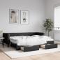 Preview: ARDEBO.de - Tagesbett Ausziehbar mit Schubladen Schwarz 80x200 cm Stoff