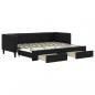 Preview: Tagesbett Ausziehbar mit Schubladen Schwarz 80x200 cm Stoff