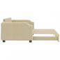 Preview: Tagesbett Ausziehbar Creme 100x200 cm Stoff