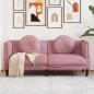 Preview: ARDEBO.de - Sofa mit Kissen 2-Sitzer Rosa Samt