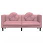 Preview: Sofa mit Kissen 2-Sitzer Rosa Samt