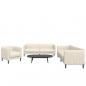 Preview: ARDEBO.de - 3-tlg. Sofagarnitur Creme Stoff
