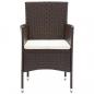 Preview: 3-tlg. Garten-Essgruppe Poly Rattan und Hartglas Braun