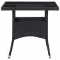 Preview: 3-tlg. Garten-Essgruppe Poly Rattan und Hartglas Schwarz