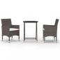 Preview: 3-tlg. Bistro-Set Poly-Rattan und Hartglas Braun