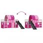 Preview: Etagenbett mit Rutsche und Gardinen Rosa 90x200 cm