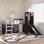 Preview: Etagenbett mit Rutsche und Gardinen Weiß und Schwarz 90x200 cm