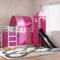 Preview: Etagenbett mit Rutsche und Gardinen Rosa 90x200 cm