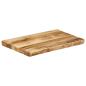 Preview: Tischplatte mit Baumkante 50x40x3,8 cm Raues Mango Massivholz