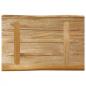 Preview: Tischplatte mit Baumkante 50x40x3,8 cm Raues Mango Massivholz