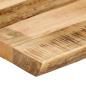 Preview: Tischplatte mit Baumkante 50x40x3,8 cm Raues Mango Massivholz