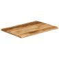 Preview: Tischplatte mit Baumkante 70x60x3,8 cm Raues Mango Massivholz