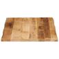 Preview: Tischplatte mit Baumkante 70x60x3,8 cm Raues Mango Massivholz