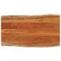 Preview: ARDEBO.de - Tischplatte 110x60x3,8cm Rechteckig Massivholz Akazie Baumkante