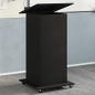 Preview: ARDEBO.de - Rednerpult mit Rollen & Schublade Schwarz 55x55x107 cm