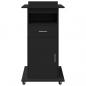 Preview: Rednerpult mit Rollen & Schublade Schwarz 55x55x107 cm