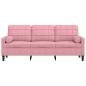 Preview: 3-Sitzer-Sofa mit Zierkissen Rosa 180 cm Samt