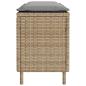 Preview: Gartenbank mit Kissen Beige 110x30x40,5 cm Poly Rattan