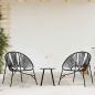 Preview: Gartenstuhl in Ei-Form Schwarz Poly Rattan