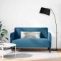 Preview: ARDEBO.de - Zweisitzer-Sofa Blau 109 cm Samt