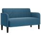 Preview: Zweisitzer-Sofa Blau 109 cm Samt