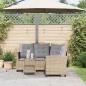 Preview: Gartensofa in L-Form mit Tisch und Kissen Beige Poly Rattan