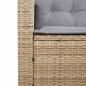 Preview: Gartensofa in L-Form mit Tisch und Kissen Beige Poly Rattan