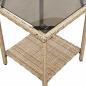 Preview: Gartensofa in L-Form mit Tisch und Kissen Beige Poly Rattan