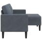 Preview: 2-Sitzer-Sofa mit Chaiselongue L-Form Dunkelgrau 125 cm Samt
