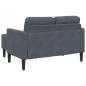 Preview: 2-Sitzer-Sofa mit Chaiselongue L-Form Dunkelgrau 125 cm Samt