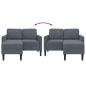 Preview: 2-Sitzer-Sofa mit Chaiselongue L-Form Dunkelgrau 125 cm Samt