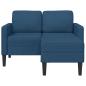 Preview: ARDEBO.de - 2-Sitzer-Sofa mit Chaiselongue L-Form Blau 125 cm Stoff