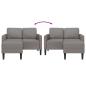 Preview: 2-Sitzer-Sofa mit Chaiselongue L-Form Taupe 125 cm Stoff
