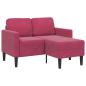 Preview: ARDEBO.de - 2-Sitzer-Sofa mit Chaiselongue L-Form Weinrot 125 cm Samt