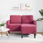 Preview: 2-Sitzer-Sofa mit Chaiselongue L-Form Weinrot 125 cm Samt