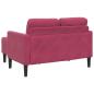 Preview: 2-Sitzer-Sofa mit Chaiselongue L-Form Weinrot 125 cm Samt