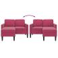 Preview: 2-Sitzer-Sofa mit Chaiselongue L-Form Weinrot 125 cm Samt