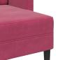 Preview: 2-Sitzer-Sofa mit Chaiselongue L-Form Weinrot 125 cm Samt